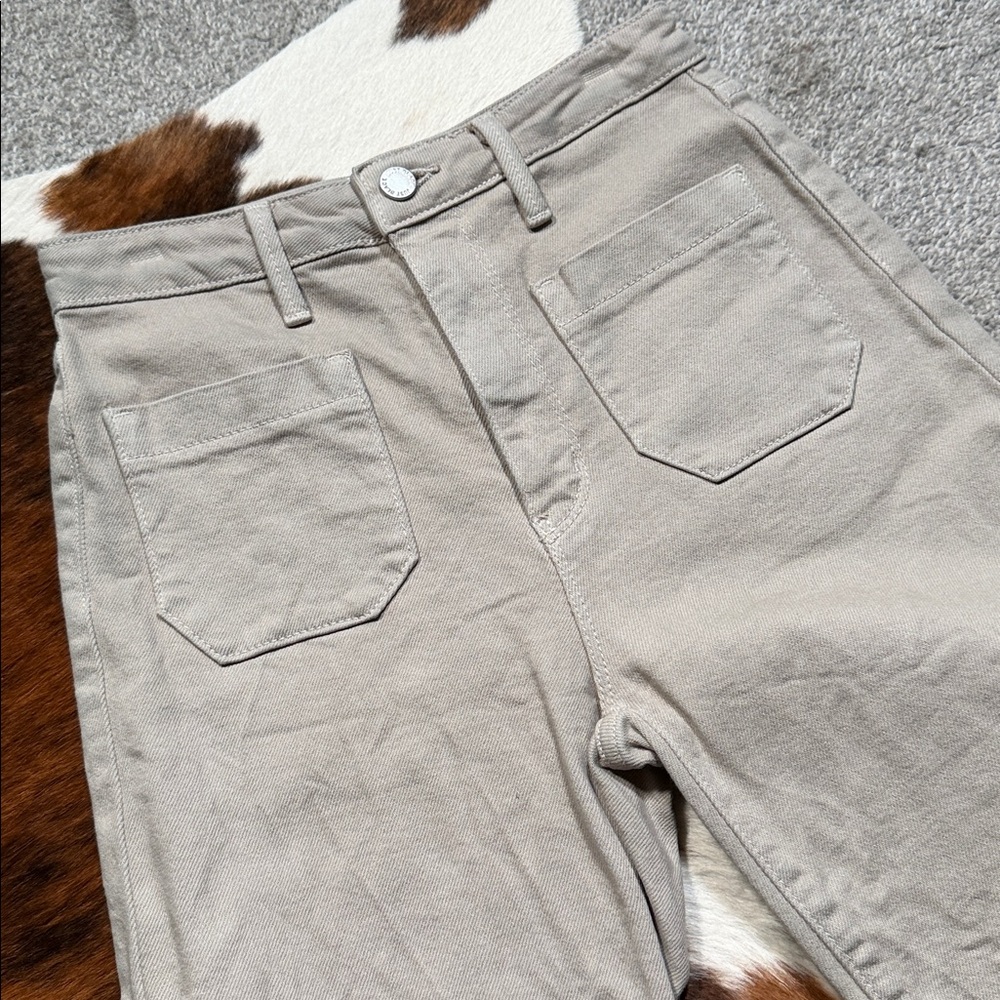 Just Black Denim Beige Wide-Leg Pants - Picture 2 of 2
